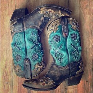 Dan Post Vintage Blue Bird Boots